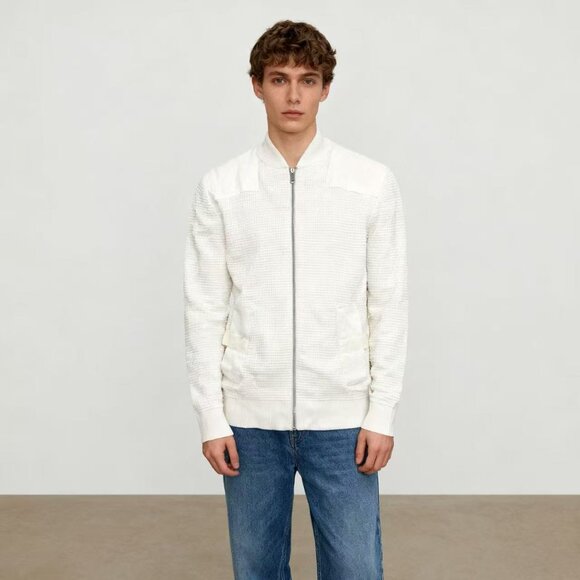 Diesel Other - NWOT DIESEL Men's Sweater Zipped Cardigan Size M Cream Cotton Blend